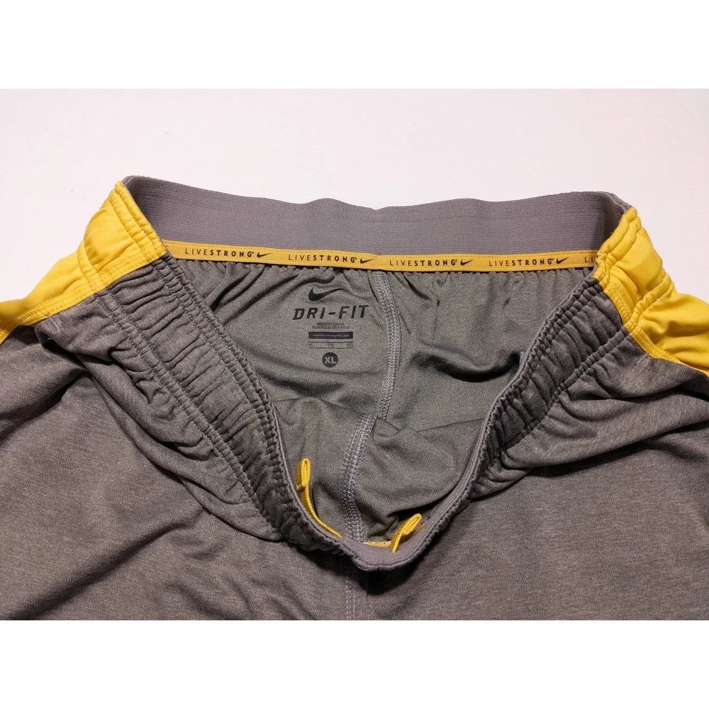 NIKE Livestrong Athletic Shorts 450833 Gray Yellow Men's XL‎